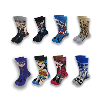 Anime Marvel Heroes Ponožky pre Mužov a Ženy, Módne zábavné Kvalitný Skateboard Posádky Ponožky