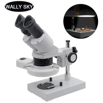 10X 20X 30X 40X Stereo Mikroskopom s Krúžkom Svetlo Osvetlenie pre PCB Kontrolné Nástroje, Priemyselné Mikroskopy Spájkovanie Opravy