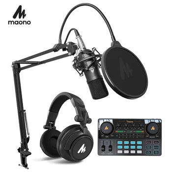 MAONO Mikrofón Kondenzátora Profesionálne Nahrávacie Štúdio, Zvukové Rozhranie,Zvuková Karta Podcasting Microfone Pre Karaoke v službe YouTube