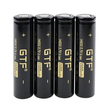 GTF 3,7 V 14650 batéria 1100mah 3,7 V Li-ion batéria nabíjateľná batéria s plochou strechou,