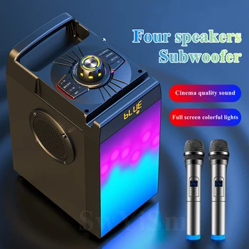 Výbušné 60W, high-výkon vonkajšie prenosné domáce karaoke reproduktor bezdrôtové bluetooth audio prehrávač kvalitné subwoofer caixa de