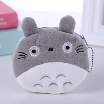 Anime Moje Neightbor Totoro Mince Peňaženky Mäkké Plyšové Roztomilý Šedá Totoro Slúchadlá Kabelku Mini Taška Na Zips, Náprsné Tašky Llaveros Fanúšikov Rekvizity