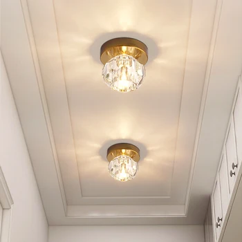 Nordic LED streľbe svetla krištáľové lampy prekročení koridoru lampa vložené strop dekoratívne ľahké obliekanie downlight