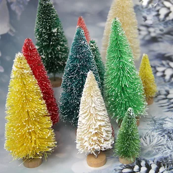 8PCS Multi Veľkosť Vianočné Mini Strom Malé Borovice Malé Farebné Stromy na Vianoce Domov Ploche Dekorácie Noel Strany Darček Dodanie