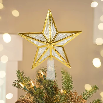 Vianočný Stromček Top Star LED Svetlo Žiariace Pentagram Lampa Pre Vianočný Strom Dekorácie Firmware Nový Rok Darčeky Domov Festival Ornament