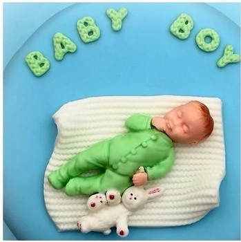 3D Chlapec Dievča Baby Doll Medveď Silikónové Tortu Formy Dieťa Strany Fondant Cake Zdobenie Nástroje Cake Decoration Príslušenstvo Tortu Formy