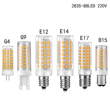 10pcs G9 G4 E12 E17 BA15D LED Lampa AC 220V 8W Keramické SMD2835 LED Žiarovka Teplá/studená Biela Pozornosti nahradiť Halogénové svetlo