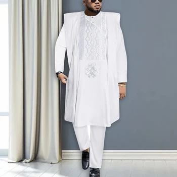 H&D Mužov Afriky Oblečenie Tradičné Agbada Plus Veľkosť Boubou Tričko, Nohavice Nastaviť Výšivky Dashiki Oblečenie 2022 Eid Mubarak Ramadánu