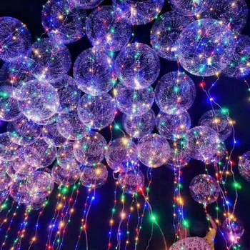 10pcs 20-Palcový Svietiace Led Balón 3M LED Vzduchu Balón String Svetlá Bublina Hélium Balóniky Deti Hračka Svadobné Party Dekorácie