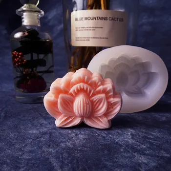DIY Lotosový Kvet Tvarované Silica Gel Formovať Čokoládu Fudge Candy Plavidlá Cake Decoration Nástroj Mydlo Mesiac Tortu Formy