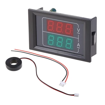 Vysoká Presnosť Digitálny Voltmeter Ammeter Amp Napätie Prúd Meter Tester Blue & Zelená Dual LED Displej Panel AC50-500V