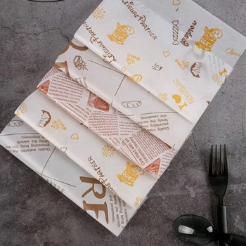 50pcs/pergamenu Veža Zvierat anglický Vzor Balenie Potravín pergamenu Hranolky Burger Tortu Sandwich Voskový Papier