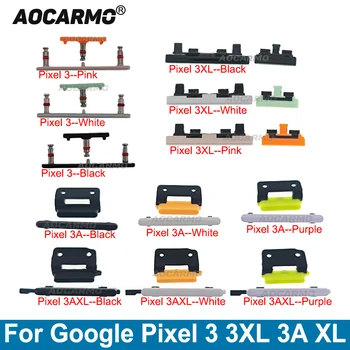 Aocarmo Sily a Objemu Bočné tlačidlá Tlačidlo Pre Google Pixel 3 3A XL, 3XL Náhradné Diely
