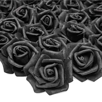 100ks 7 cm Umelé Ruže Kvet Hlavy Reálnom Pohľade PE Pena Falošné Ruže pre KUTILOV, Svadby, Narodeniny, Party Dekorácie Falošné Kvet