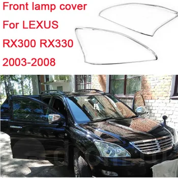 Vysoko kvalitné Vedúci Svetlo Lampy Kryt Výbava Rám Chránič Nálepky Auto Styling Príslušenstvom 2 KS Pre Lexus XU30 RX330 RX350 2003-2008