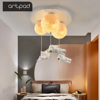 Moderný Luster detskej Izbe 3D Vytlačené Mesiac Závesné Lampy na Strop Miestnosti Deti Dekorácie Led Svetlá pre Izba
