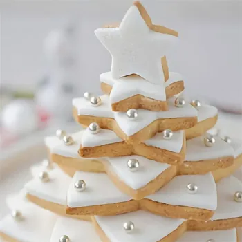6pcs/set Vianočných cookie cutter formy Päť-špicaté hviezdy tvar tortu cookie cutter formy 3D tortu dekorácie nástroj na formy na pečenie