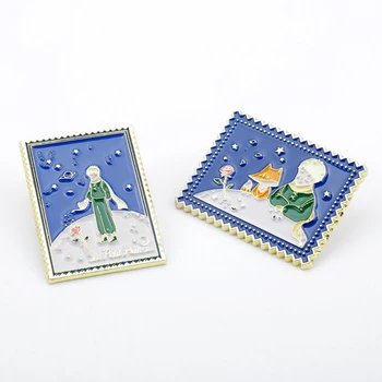 Anime Malý Princ a fox Pin Smalt Brošňa Odznak Batoh Džínsy Oblečenie Preklopke Kolíky a brošne dar, deti, ženy, Šperky