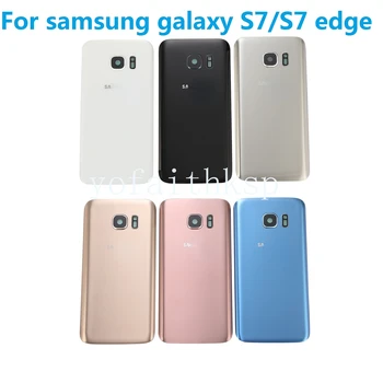 SAMSUNG Galaxy S7 G930F / S7 OKRAJI G935F Späť Sklenený Kryt Batérie Zadné Dvere Bývanie Prípade Samsung S7 Okraji Späť Sklenený Kryt