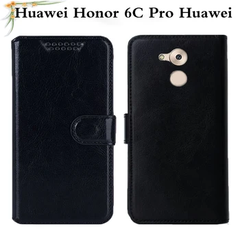 Luxusné Flip puzdro Pre Huawei Honor 6C Pro Huawei JMM-L22 PU Kožené Mäkký Silikónový Peňaženky Kryt 6C 6 C Pro JMM-L22 5.2