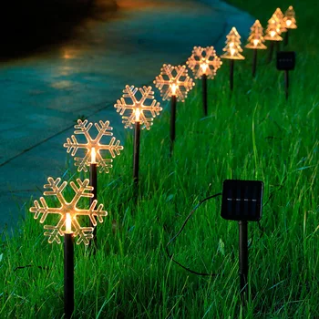 5 ks Star Tvar Solárne Záhradné Vklad Svetla s Vysokým Jasom Nepremokavé Vonkajšie Vianočné Osvetlenie Krajiny pre Domáce GL144