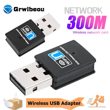 300Mbps USB Wifi Adaptér Bezdrôtovej Sieťovej Karty 2,4 GHz Bezdrôtové Dongle Adaptér 802.11 n Ethernet Prijímač Podpora Mac Sieťová Karta