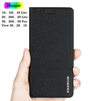 Kože Flip puzdro pre Huawei Honor 20 Lite 20S 20I 20E 30I Pro 30S 50 10X 10I Zobraziť 10 20 30 Telefón, Peňaženku Späť Vzťahuje na Prípady