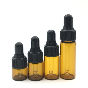 10pcs Mini 1ml 2ml 3ml 5ml Prázdne Kvapkadla Sklenené Fľaše Prenosné Aromaterapia Esenciálny Olej Jasné Jar Amber Ampulka
