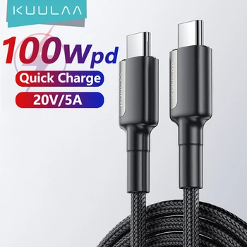 KUULLAA PD 100W USB C Typu C Kábel QC 3.0 Rýchle Nabíjanie 4.0 Dátový Kábel Rýchle Nabíjanie Pre Samsung Xiao Macbook Pro USBC Kábel