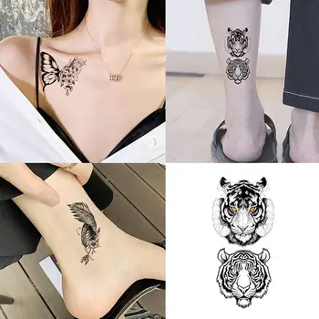 Nepremokavé Dočasné Tetovanie Motýľ Tiger Pierko Vzor Muži Ženy Body Art Falošné Tetovanie Nálepky
