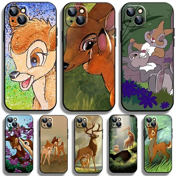 Disney Bambi Cartoon puzdro pre Apple iPhone 14 13 12 Pro Max Mini 11 Pro XS Max X XR 7 8 Plus SE2020 Čierny Kryt Telefónu Coque Capa