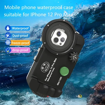 Seafrogs pre iPhone 12 Pro Max Vodotesný Telefón Prípade Tlačidlá Ovládania 40m/130ft Podmorské Potápanie Telefón Bývanie Taška