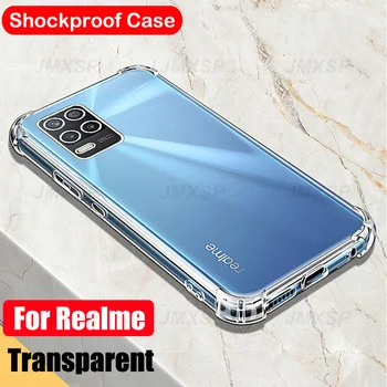 Shockproof Transparentné puzdro Pre Realme X50 X7 X2 Pro X XT Prípade Realme C30 C20 C21 C25 C3i C11 C12 Q3 Q5 Pro Telefón puzdro
