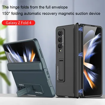 Magnetický Záves Skladacie Telefón puzdro Pre Samsung Galaxy Z Násobne 4 Fold3 5G s Neviditeľné Stojan Fold4 Plný Zábal Anti-drop Prípade