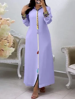 Hidžáb Výšivky Šaty Jellaba Kaftan Ženy Dubaj 2021 Kapucňou Letné Módne, Elegantné Dlhé Šaty Župan Femme Marockej