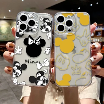 Minnie Mickey Mouse BFF Telefón puzdro Pre IPhone 14 13 12 11 Pro Max Mini Transparentné Hnev Oči Kryt