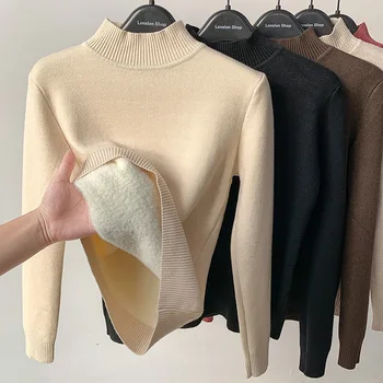 Cashmere sveter dámske zimné 2021 jeseň zima nové pribrala jeden kus cashmere pol vysoký golier s noriek dna tričko