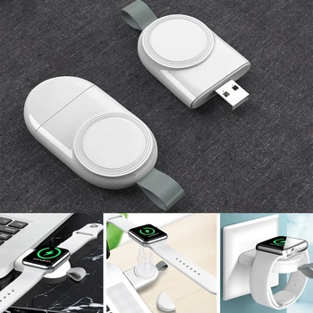 Prenosné USB Sledovať Nabíjačku Magnetické Bezdrôtovú Nabíjačku Pre Apple Hodinky Series 7 6 SE 5 4 41mm 45mm, Adaptér Bezdrôtovej Rýchle Nabíjanie