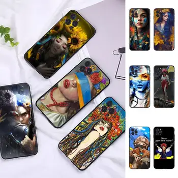 Ukrajina dievča Telefón puzdro Pre iPhone 13 Pro MAX 14 11 12 X Mini XS XR 6 7 8 Plus SE 2020 Mäkké TPU Kryt