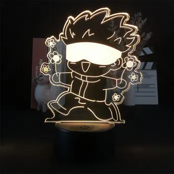 Jujutsu Kaisen Satoru Gojo Manga, Anime 3D Nočné Svetlo pre Spálňa Decor Svetlo Roztomilý Satoru Gojo LED Manga Zbierka Dieťa Prítomný