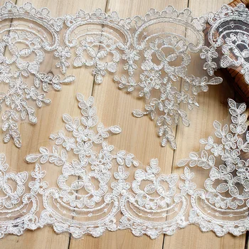 Jemná 5yards 15.5 cm Slonovina,Biele Textílie Kvet Venise Benátskej Čipky Výbava Nášivka Šitie Plavidla na Svadbu Dec.