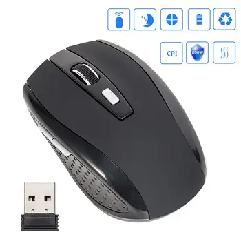 2.4 GHz Wireless Mouse Nastaviteľné DPI Optická Myš Herné Myši Hráč Bezdrôtových Myší s USB Prijímač pre Počítač PC
