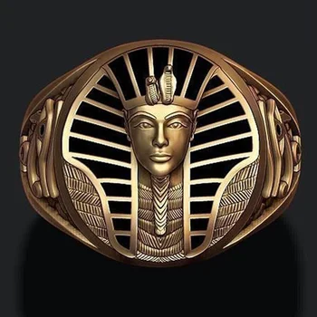 Vintage Bronze Punk Egyptský Faraón Tutankhamun Krúžok Mužov, Hip Hop, Rock Pyramídy Cobra Biker Prstene pre Mužov Boho Gotický Šperky