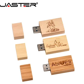 JASTER propagáciu 5 farieb (zadarmo vlastné logo) tvorivé drevené usb palec disk 4GB/8GB/16GB/32GB/64GB USB 2.0 Externé Ukladacie