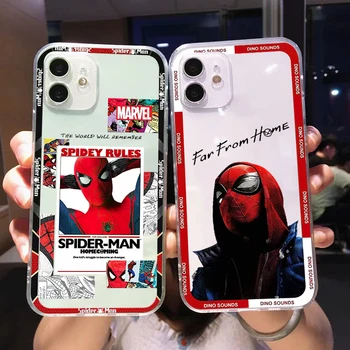 Marvel Nový spiderman Jasné, Telefón puzdro Pre iPhone 14 13 12 11 Pro Max Plus Mini X XR XS Max 6 6 7 8 Plu se2 Mäkké Pokrytie Carcasa