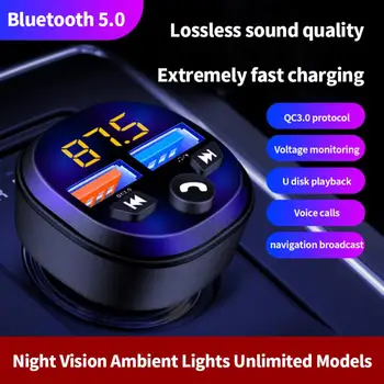 Auto Bluetooth 5.0 FM Bezdrôtové Handsfree, Audio Prijímač Auto MP3 Prehrávač 2USB Rýchlo Nabíjačka, Auto Elektronika Príslušenstvo