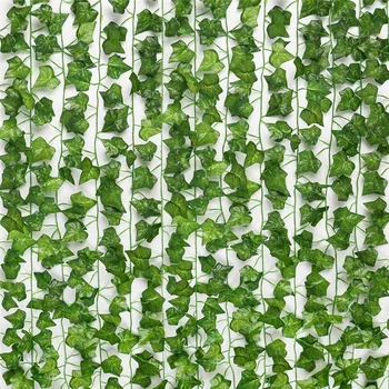 Umelé Ivy List Viniča 6.8 ft Zelené Listy Visí Garland Falošné Lístie, Kvety Domácej Kuchyne, Záhrady, Kancelárske Steny Výzdoba Svadby
