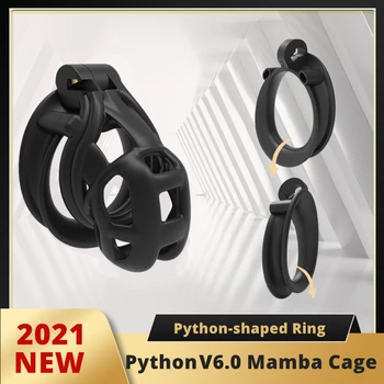CUDNÝ VTÁK 2021 Python V6 3D Mamba Klietky Muž Mravnosť Zariadenie Python-tvarované Dvakrát Arc Manžeta na Penis Krúžok Cobra Kohút Dospelých, Sexuálne Hračky