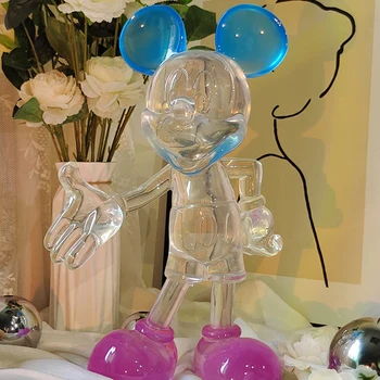 30 cm Disney Mickey Mouse Akcie Obrázok Anime Živice Model Gradient Socha Bábiky Módnych Domov, Shop, Dekorácie, Ozdoby Deti Darček