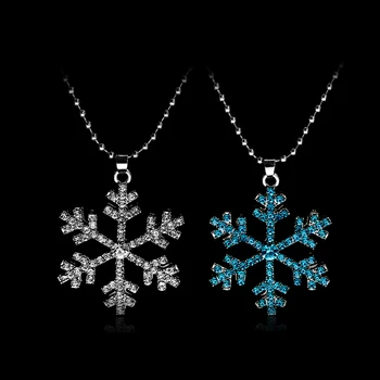 Móda Charms Pani Crystal Snowflake Zirkón Kvet Vianočné Náhrdelníky & Prívesky, Šperky pre Ženy Sveter Doplnky, Darčeky